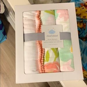 Cloud island muslin blankets